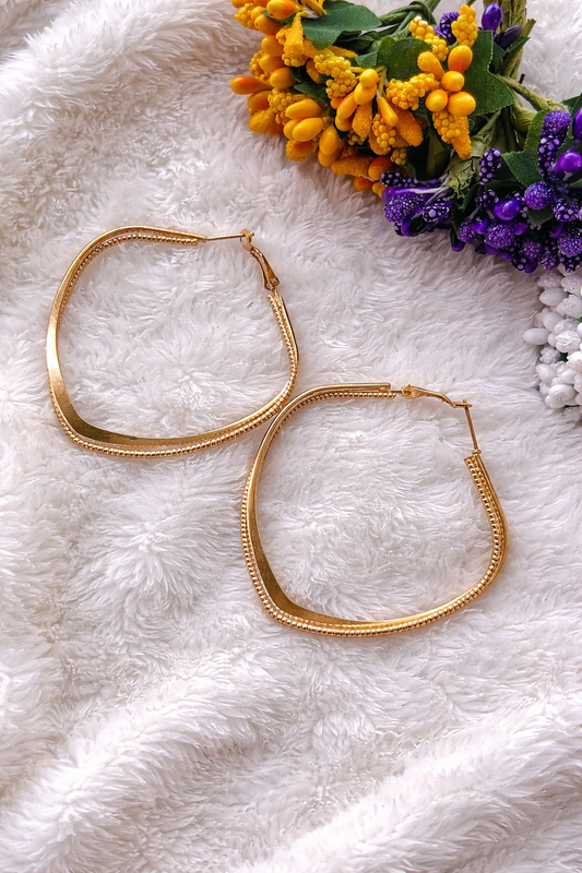 Classic Gold-Tone Square Hoop Earrings