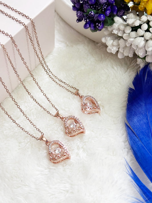 Rose Gold Heart Pendant Necklace