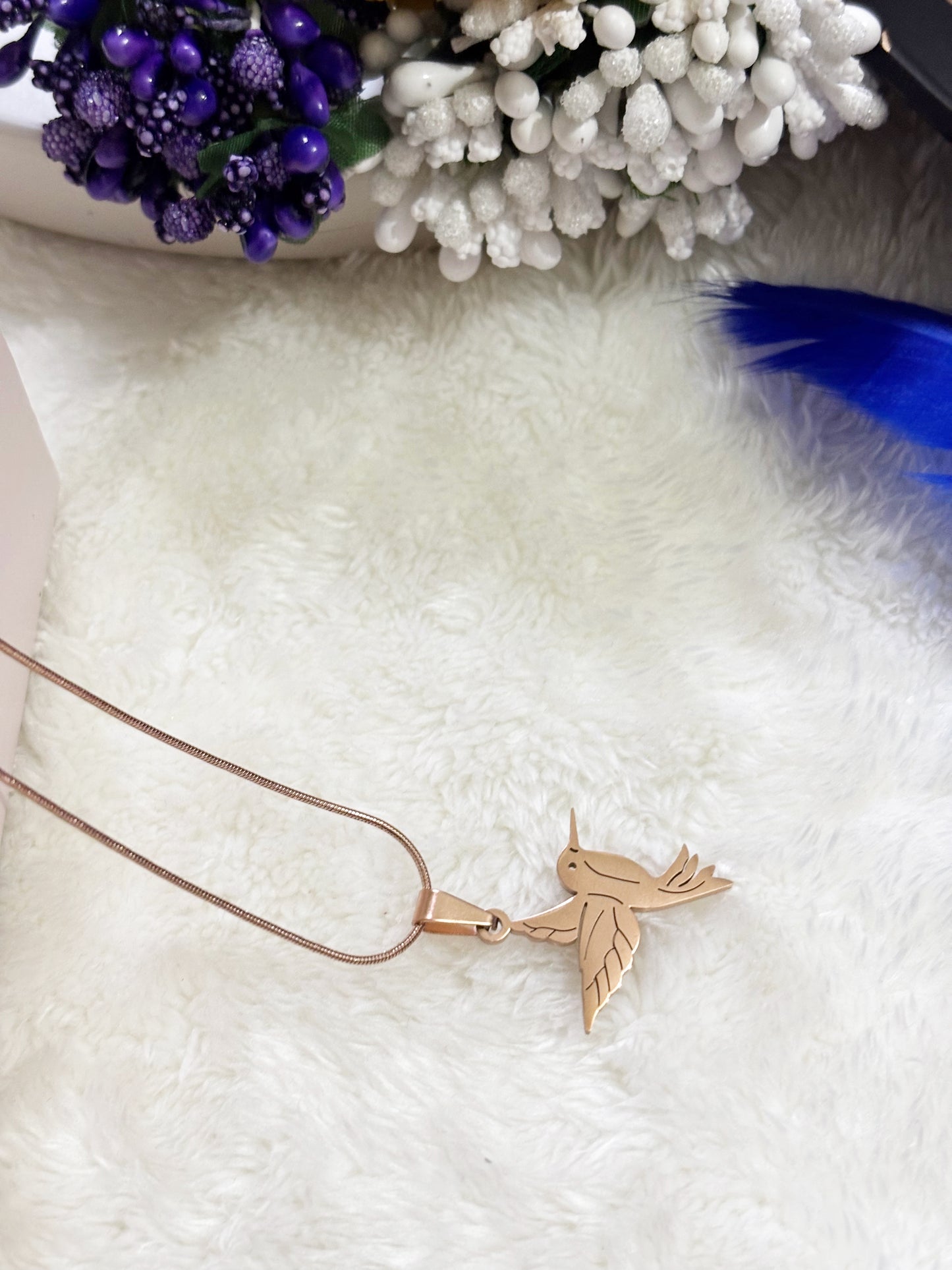 Gold Flying Bird Pendant Necklace