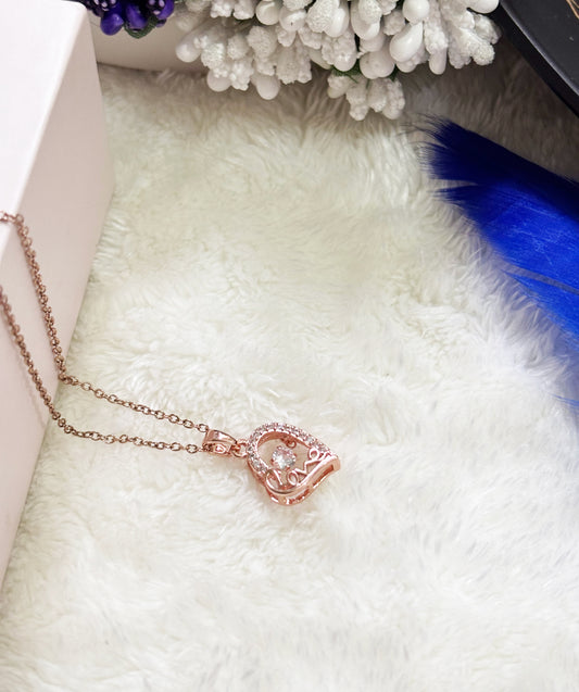Rose Gold Heart Pendant Necklace