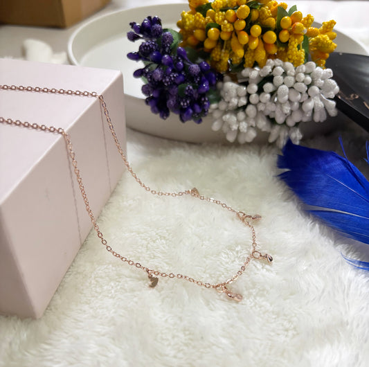 Rose Gold Swan Charm Necklace