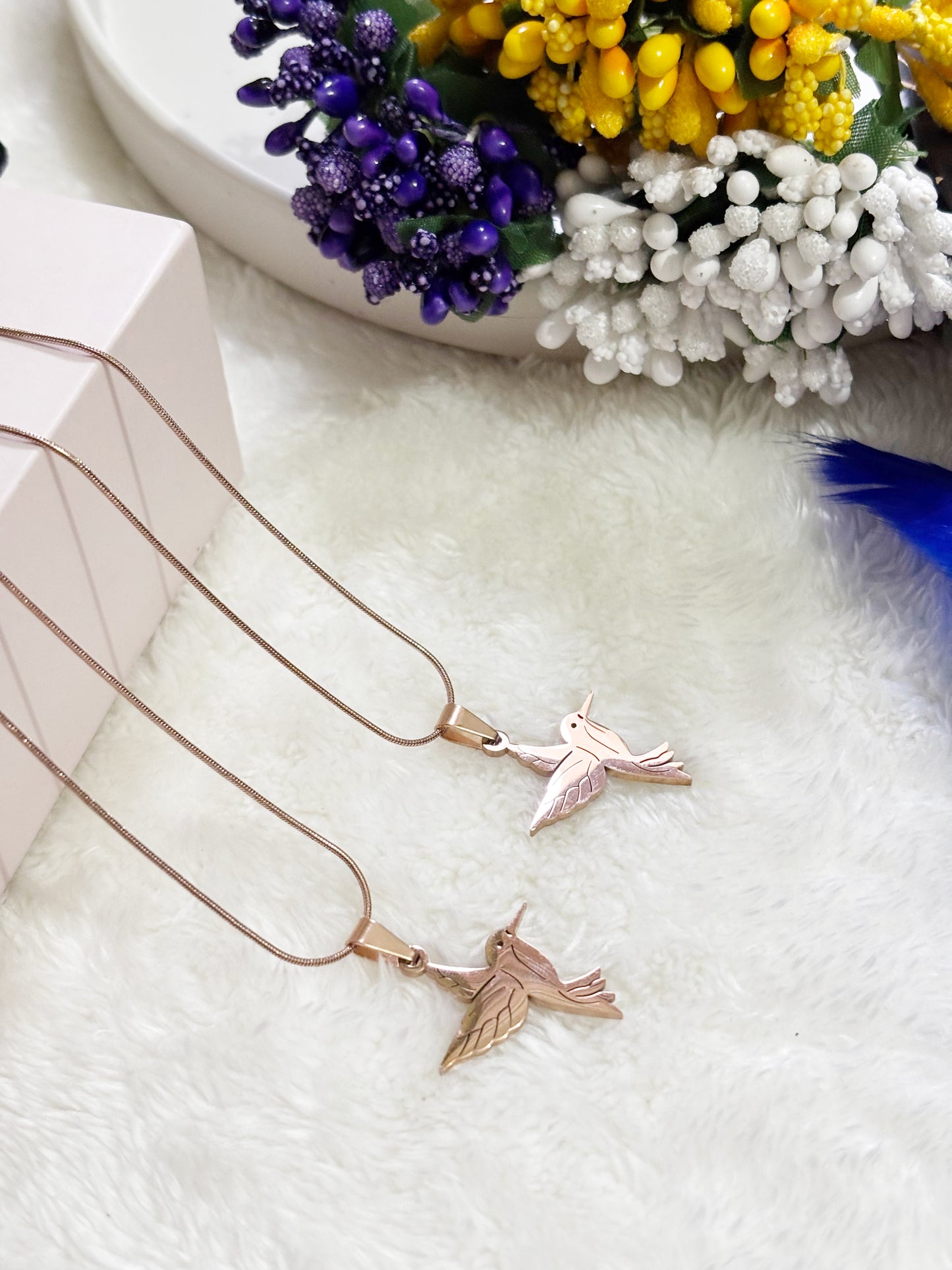 Gold Flying Bird Pendant Necklace