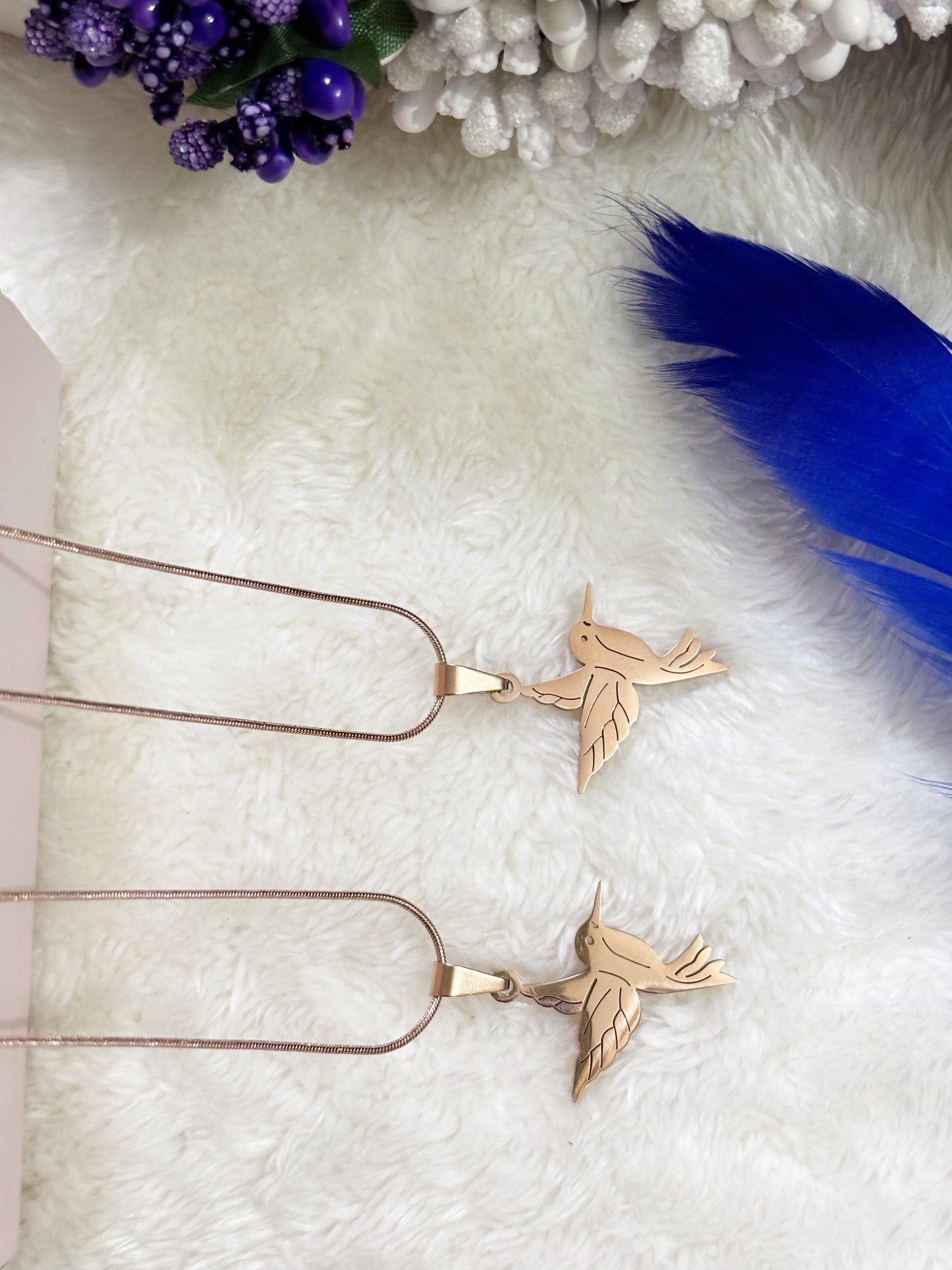 Gold Flying Bird Pendant Necklace